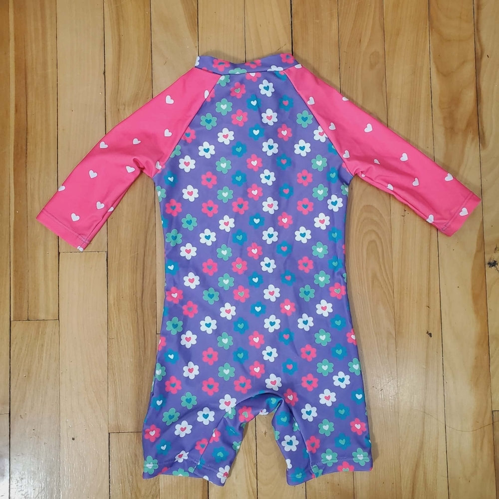 Baby Girl One-Piece Swimsuit UV50+ Sunwear with Full Zip